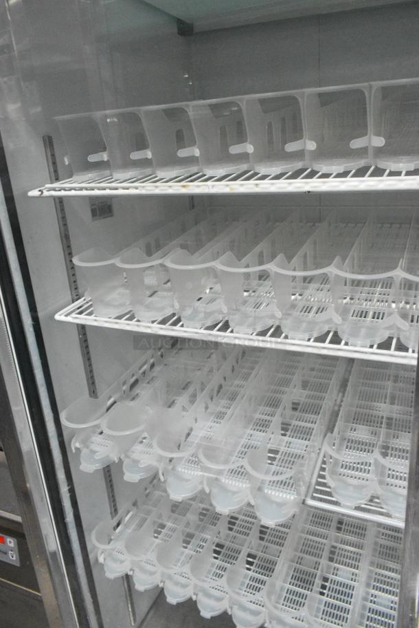 Avantco G1.2BM2F-HC Metal Commercial 2 Door Reach In Cooler Merchandiser w/ Poly Coated Racks on Commercial Casters. 115 Volts, 1 Phase. Tested and Working! - Image 4 of 6