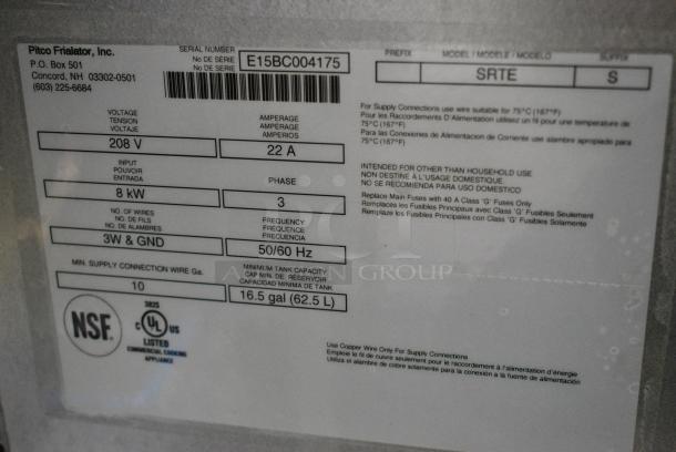 Pitco Frialator SRTE Stainless Steel Commercial Floor Style Electric Powered Rethermalizer on Commercial Casters. 208 Volts, 3 Phase. - Image 3 of 6