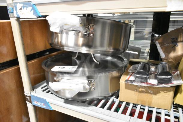 2 BRAND NEW SCRATCH AND DENT! Metal Stock Pot w/ Lid. 2 Times Your Bid! - Image 1 of 2