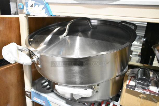 2 BRAND NEW SCRATCH AND DENT! Metal Stock Pot w/ Lid. 2 Times Your Bid! - Image 2 of 2