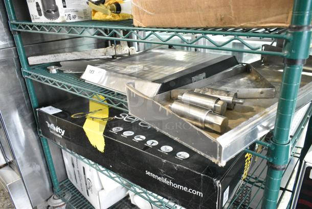 ALL ONE MONEY! Lot of Various Items Including Metal Shelf and Metal Legs. - Image 1 of 5