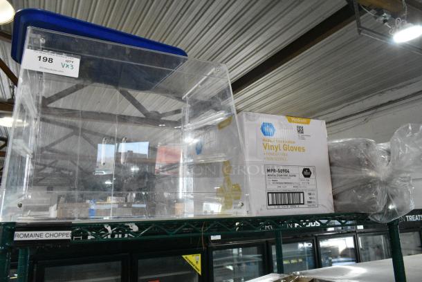 3 Various Items Including Clear Poly Cookie Merchandiser, Vinyl Gloves and Poly Unit. 3 Times Your Bid! - Image 1 of 3
