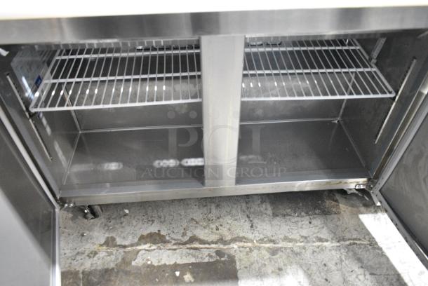 2024 Avantco 178SSPT48MHC Stainless Steel Commercial Sandwich Salad Prep Table Bain Marie Mega Top on Commercial Casters. 115 Volts, 1 Phase. Cannot Test Due To Cut Power Cord - Image 3 of 7