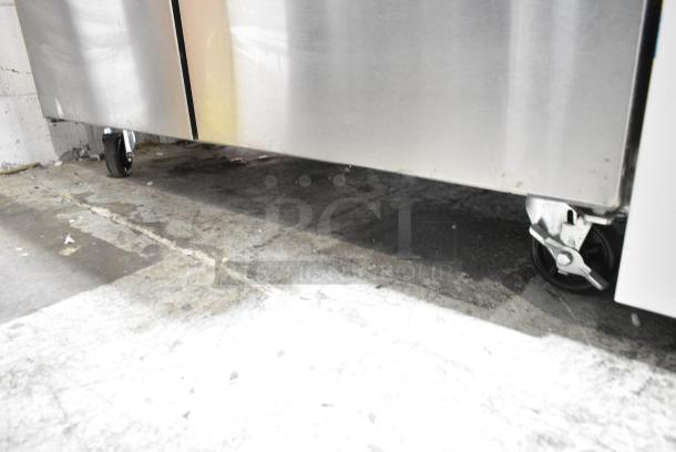 2024 Avantco 178SSPT48MHC Stainless Steel Commercial Sandwich Salad Prep Table Bain Marie Mega Top on Commercial Casters. 115 Volts, 1 Phase. Cannot Test Due To Cut Power Cord - Image 6 of 7