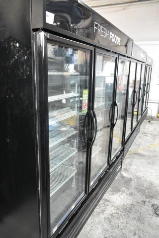 2017 True GDM-72-HC Metal Commercial 3 Door Reach In Cooler Merchandiser w/ Poly Coated Racks. 115 Volts, 1 Phase. Tested and Working!