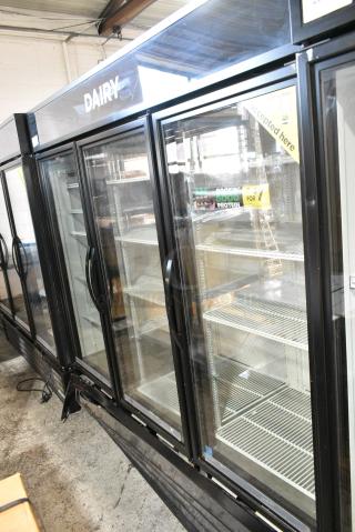 2017 True GDM-72-HC Metal Commercial 3 Door Reach In Cooler Merchandiser w/ Poly Coated Racks. 115 Volts, 1 Phase. Tested and Working!