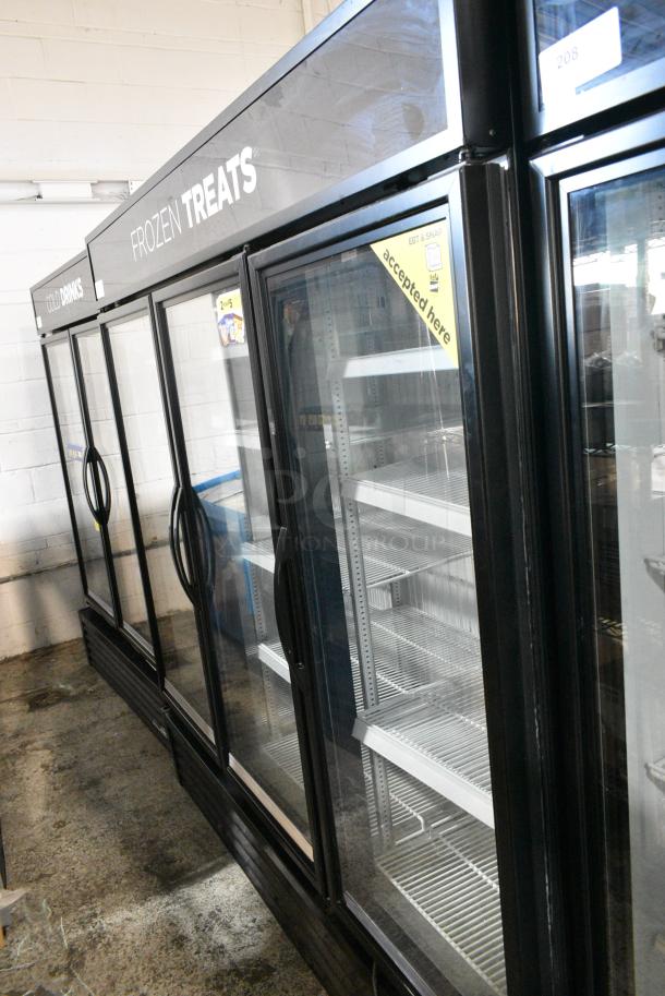 2017 True GDM-72F-HC Metal Commercial 3 Door Reach In Freezer Merchandiser w/ Poly Coated Racks. 115 Volts, 1 Phase. Tested and Working! - Image 1 of 7