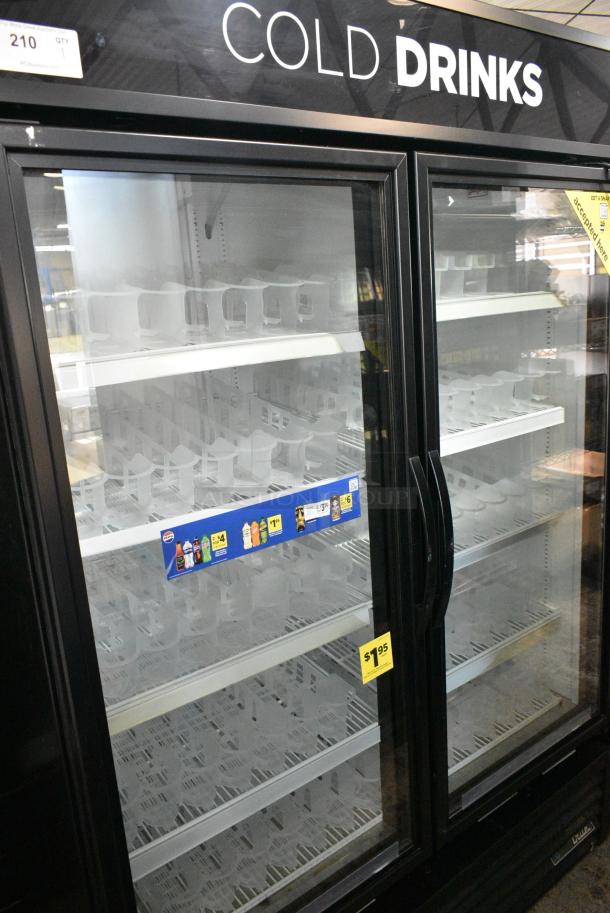 2017 True GDM-49-HC Metal Commercial 2 Door Reach In Cooler Merchandiser w/ Poly Coated Racks. 115 Volts, 1 Phase. Tested and Working! - Image 1 of 5