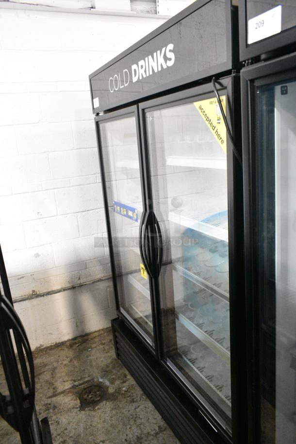2017 True GDM-49-HC Metal Commercial 2 Door Reach In Cooler Merchandiser w/ Poly Coated Racks. 115 Volts, 1 Phase. Tested and Working! - Image 2 of 5