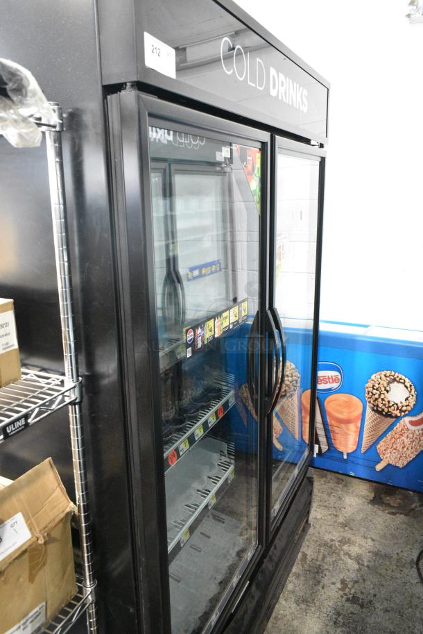 2018 True GDM-49-HC Metal Commercial 2 Door Reach In Cooler Merchandiser w/ Poly Coated Racks. 115 Volts, 1 Phase. Tested and Working! - Image 1 of 7