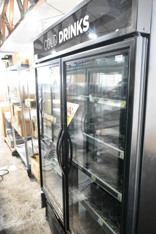 2018 True GDM-49-HC Metal Commercial 2 Door Reach In Cooler Merchandiser w/ Poly Coated Racks. 115 Volts, 1 Phase. Tested and Working! - Image 2 of 7