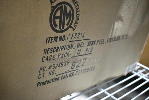 BRAND NEW ! Box of 12 American Metalcraft FSR14 Faux Slate Round Peel - Image 3 of 3