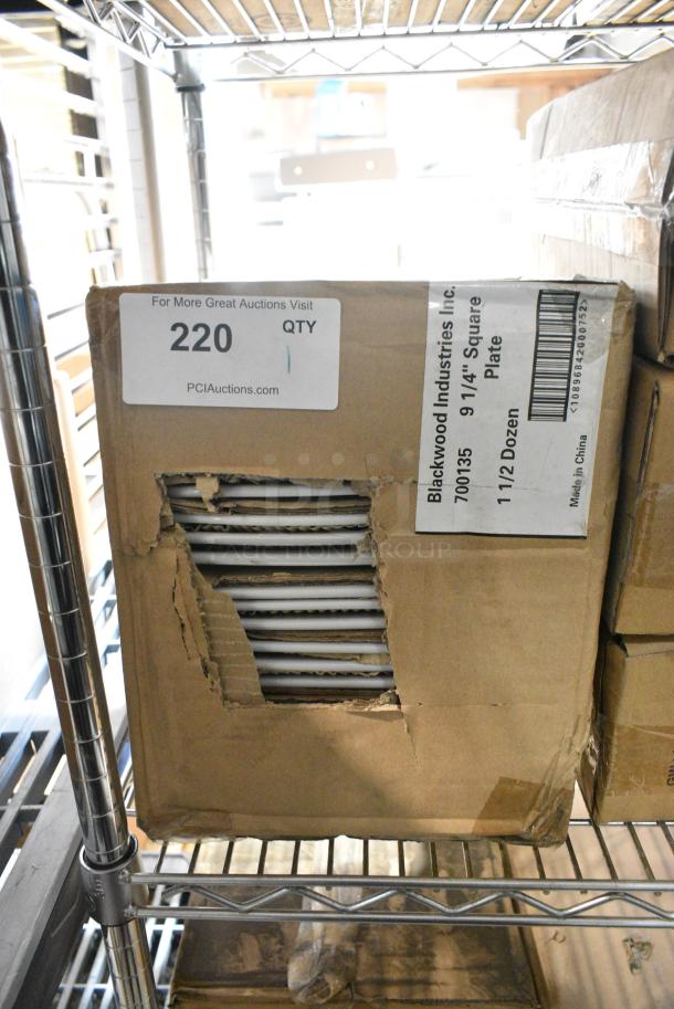 BRAND NEW! Box of 18 Blackwood 9-1/4" Square Plates - Image 1 of 2