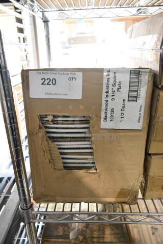 BRAND NEW! Box of 18 Blackwood 9-1/4" Square Plates