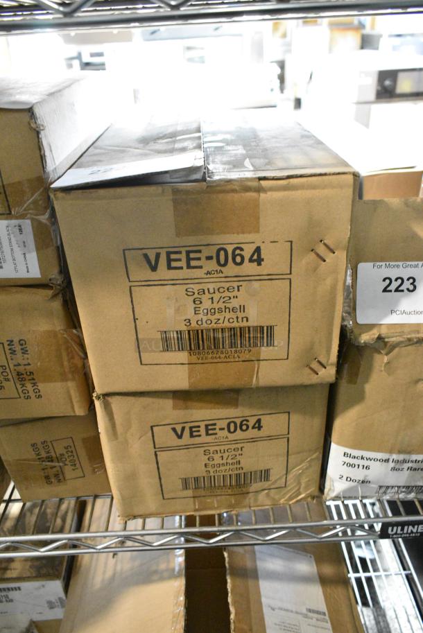 2 BRAND NEW! Box of 36 Tuxton VEE-064 6 1/2" China Saucer. 2 Times Your Bid! - Image 2 of 3