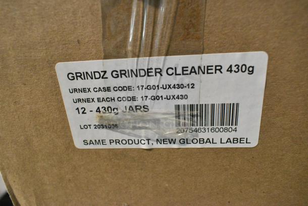 4 BRAND NEW! Box of 12 Grindz 17-G01-UX430-12 15.2 oz. Grindz Coffee / Espresso Grinder Cleaner Granules. 4 Times Your Bid! - Image 3 of 3