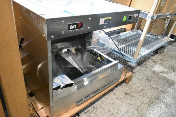 BRAND NEW IN BOX! BKI HFW-R Stainless Steel Commercial Fry Dumping Warming Station. 120 Volts, 1 Phase. - Image 1 of 8