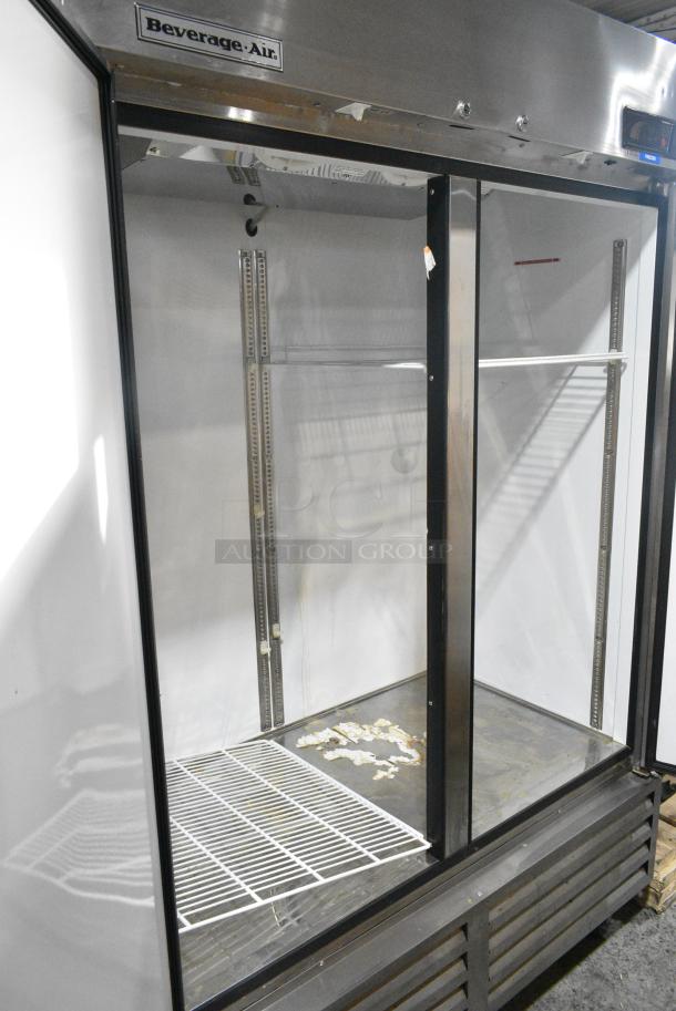 Beverage Air KF48-1AS Stainless Steel Commercial 2 Door Reach In Freezer w/ Poly Coated Racks on Commercial Casters. 115 Volts, 1 Phase. Tested and Powers On But Does Not Get Cold - Image 2 of 5