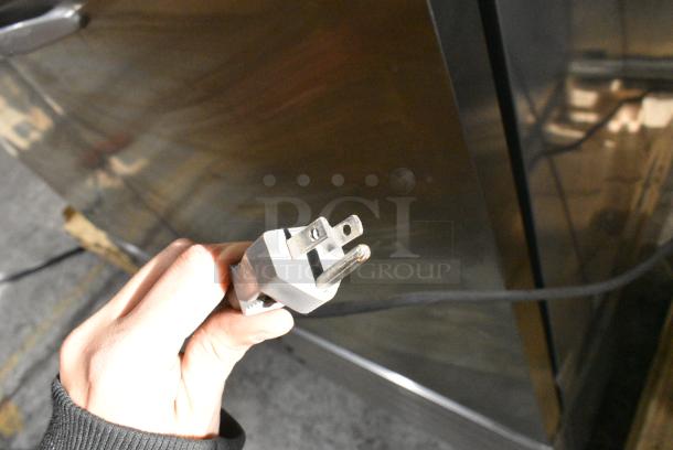 Beverage Air KF48-1AS Stainless Steel Commercial 2 Door Reach In Freezer w/ Poly Coated Racks on Commercial Casters. 115 Volts, 1 Phase. Tested and Powers On But Does Not Get Cold - Image 4 of 5