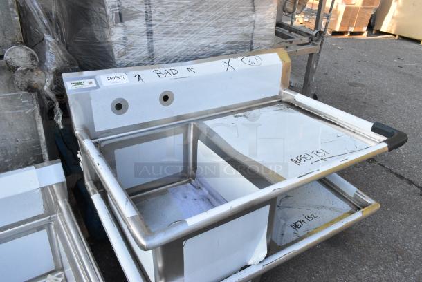 BRAND NEW SCRATCH AND DENT! Regency 600S1172324R Stainless Steel Commercial Single Bay Sink w/ Right Side Drain Board. No Legs. - Image 2 of 3