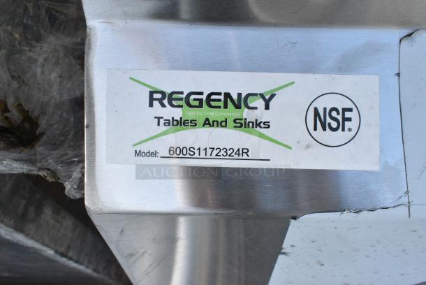BRAND NEW SCRATCH AND DENT! Regency 600S1172324R Stainless Steel Commercial Single Bay Sink w/ Right Side Drain Board. No Legs. - Image 3 of 3
