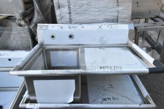 BRAND NEW SCRATCH AND DENT! Regency 600S1172324R Stainless Steel Commercial Single Bay Sink w/ Right Side Drain Board. No Legs.