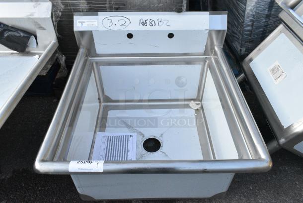 BRAND NEW SCRATCH AND DENT! Steelton 522CS12424 Stainless Steel Commercial Single Bay Sink. No Legs. - Image 1 of 3