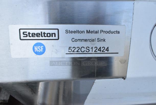 BRAND NEW SCRATCH AND DENT! Steelton 522CS12424 Stainless Steel Commercial Single Bay Sink. No Legs. - Image 3 of 3
