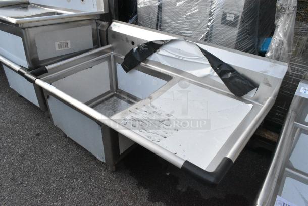 BRAND NEW SCRATCH AND DENT! Regency 600S1242424R Stainless Steel Commercial Single Bay Sink w/ Right Side Drain Board. No Legs. - Image 2 of 3
