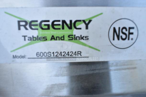 BRAND NEW SCRATCH AND DENT! Regency 600S1242424R Stainless Steel Commercial Single Bay Sink w/ Right Side Drain Board. No Legs. - Image 3 of 3