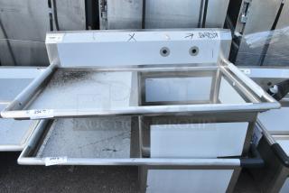 BRAND NEW SCRATCH AND DENT! Regency 600S1232324L Stainless Steel Commercial Single Bay Sink w/ Left Side Drain Board. No Legs.