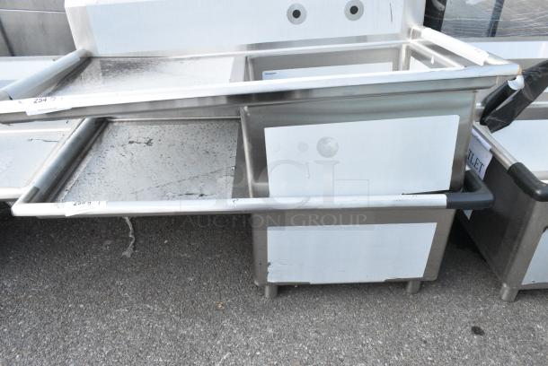 BRAND NEW SCRATCH AND DENT! Regency 600S1232324L Stainless Steel Commercial Single Bay Sink w/ Left Side Drain Board. No Legs. - Image 2 of 4