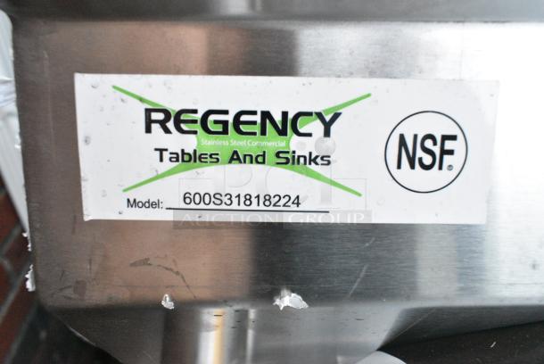 BRAND NEW SCRATCH AND DENT! Regency 600S31818224 Stainless Steel Commercial 3 Bay Sink w/ Dual Drain Boards. No Legs. - Image 4 of 4