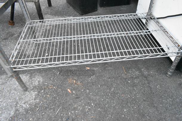 Chrome Finish 4 Tier Wire Shelving Unit. BUYER MUST DISMANTLE. PCI CANNOT DISMANTLE FOR SHIPPING. PLEASE CONSIDER FREIGHT CHARGES. - Image 3 of 3