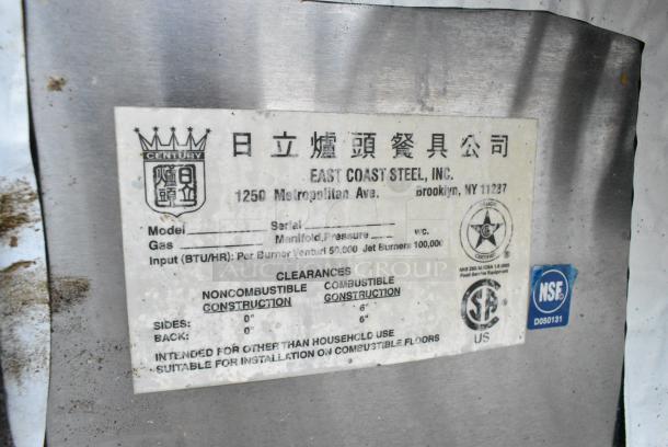 Stainless Steel Commercial Gas Powered Single Burner Wok Range. No Legs. - Image 4 of 4