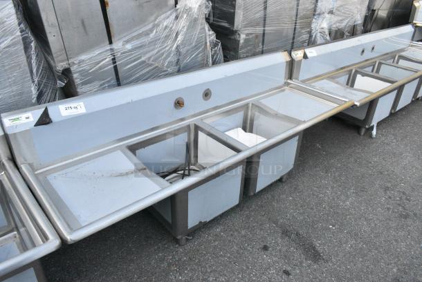 BRAND NEW SCRATCH AND DENT! Regency 600S21717218 Stainless Steel 2 Bay Sink w/ Dual Drain Boards. No Legs. - Image 2 of 3