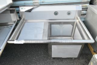 BRAND NEW SCRATCH AND DENT! Regency 600S1181818L Stainless Steel Single Bay Sink w/ Left Side Drain Board. No Legs.