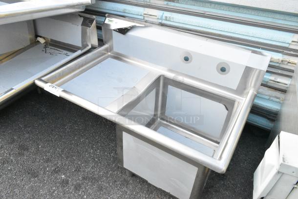 BRAND NEW SCRATCH AND DENT! Regency 600S1181818L Stainless Steel Single Bay Sink w/ Left Side Drain Board. No Legs. - Image 2 of 3