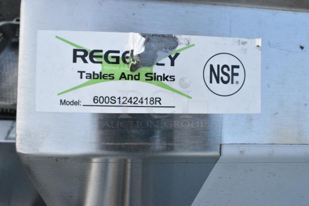 BRAND NEW SCRATCH AND DENT! Regency 600S1242418R Stainless Steel Single Bay Sink w/ Right Side Drain Board. No Legs. - Image 3 of 3