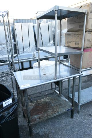Stainless Steel Table w/ 2 Tier Over Shelf and Under Shelf.