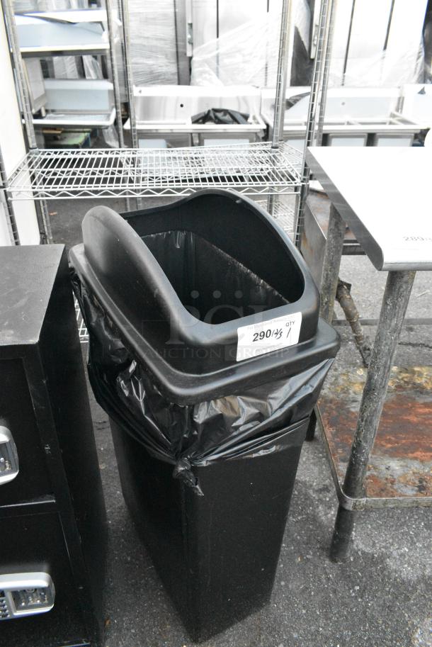Black Poly Slim Jim Trash Can. - Image 2 of 2