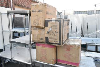 5 BRAND NEW! Boxes Including CR225 Clamshell Containers, SP405BK Spoons. 5 Times Your Bid!