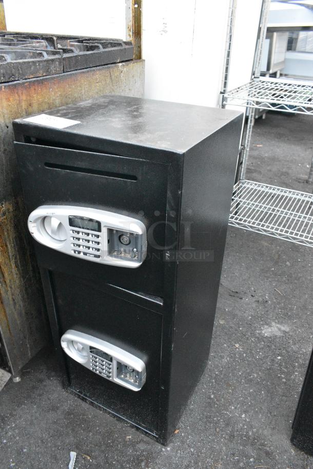 Black Metal 2 Compartment Safe. Does Not Come w/ Combination. - Image 2 of 3