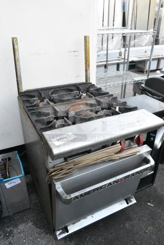 American Range Stainless Steel Commercial Natural Gas Powered 4 Burner Range w/ Oven.