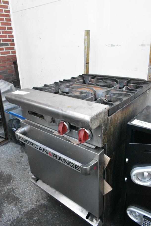 American Range Stainless Steel Commercial Natural Gas Powered 4 Burner Range w/ Oven. - Image 3 of 4