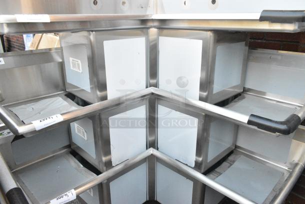 BRAND NEW SCRATCH AND DENT! Regency 600S3141414C Stainless Steel Commercial 3 Bay L Shaped Sink w/ Dual Drain Boards. No Legs. - Image 2 of 3
