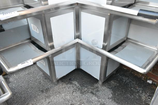 BRAND NEW SCRATCH AND DENT! Regency 600S3141414C Stainless Steel Commercial 3 Bay L Shaped Sink w/ Dual Drain Boards. No Legs. - Image 2 of 3