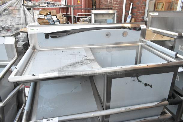 BRAND NEW SCRATCH AND DENT! Regency 600S1242424L Stainless Steel Single Bay Sink w/ Left Side Drain Board. No Legs. - Image 1 of 3