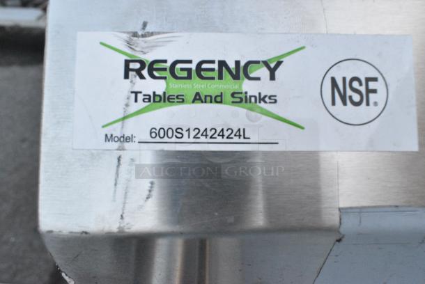 BRAND NEW SCRATCH AND DENT! Regency 600S1242424L Stainless Steel Single Bay Sink w/ Left Side Drain Board. No Legs. - Image 3 of 3