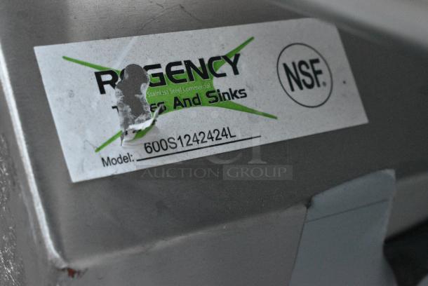 BRAND NEW SCRATCH AND DENT! Regency 600S1242424L Stainless Steel Single Bay Sink w/ Left Side Drain Board. No Legs. - Image 4 of 4